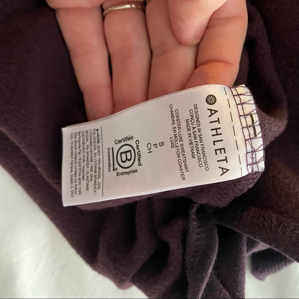 Athleta Coaster Luxe Sweatshirt in Deep Crocus Violet - Sz Small - Picture 7 of 15